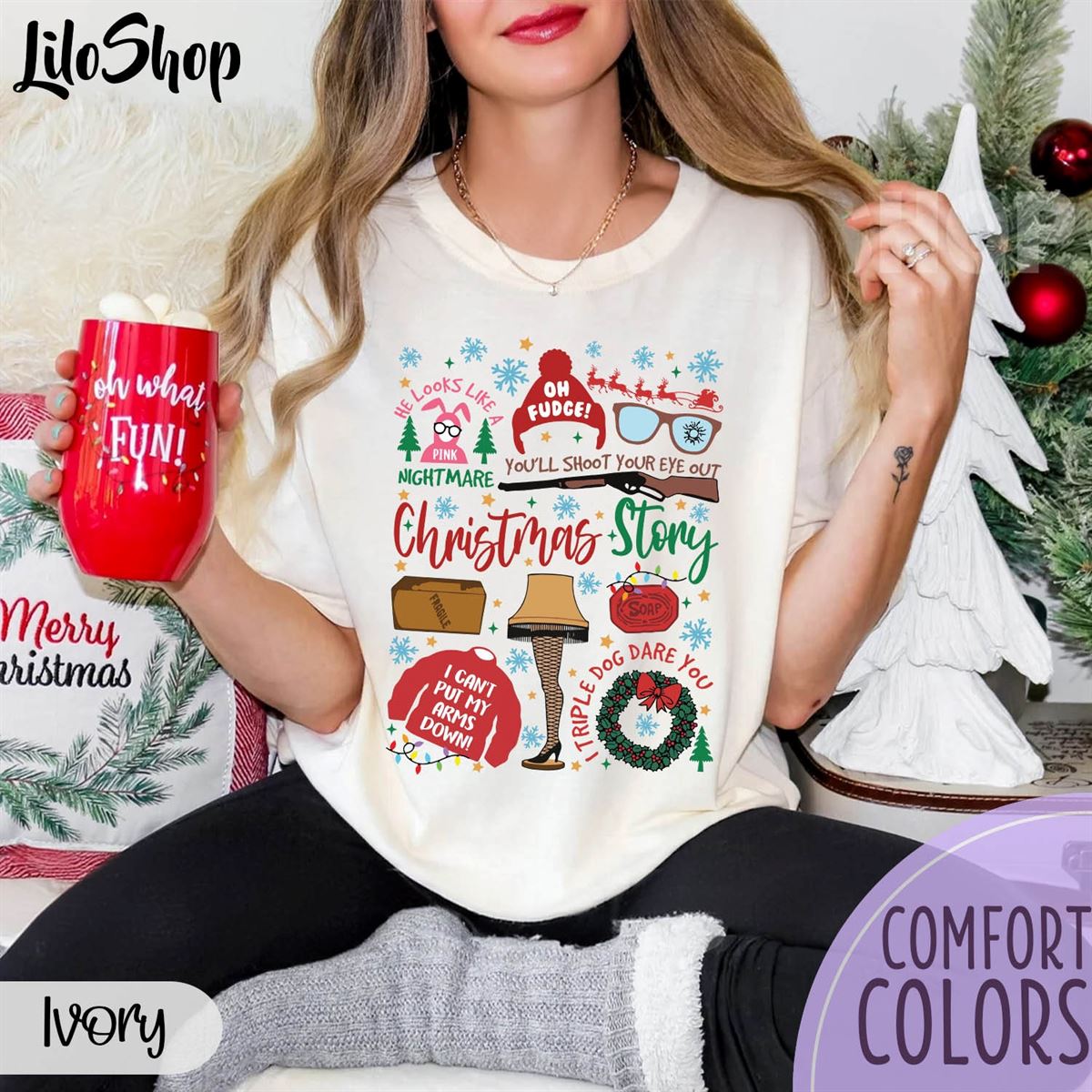 A Christmas Story Shirt Christmas Story Sweatshirt Leg Lamp Christmas Shirt Oh Fudge Christmas Story Quote Shirt Christmas Movie Shirt Plus Size Up To 5xl