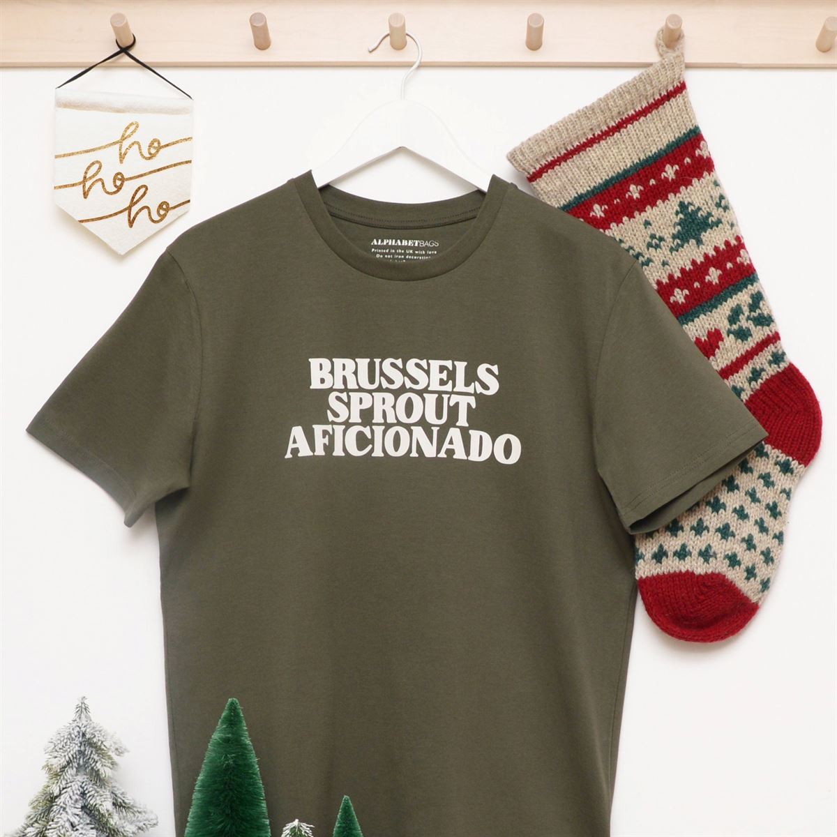 Brussels Sprout Aficionado T-shirt – Unisex Slogan Tee – Christmas T-shirt – Funny Christmas T-shirt – Festive T-shirt – Christmas Gift Size Up To 5xl