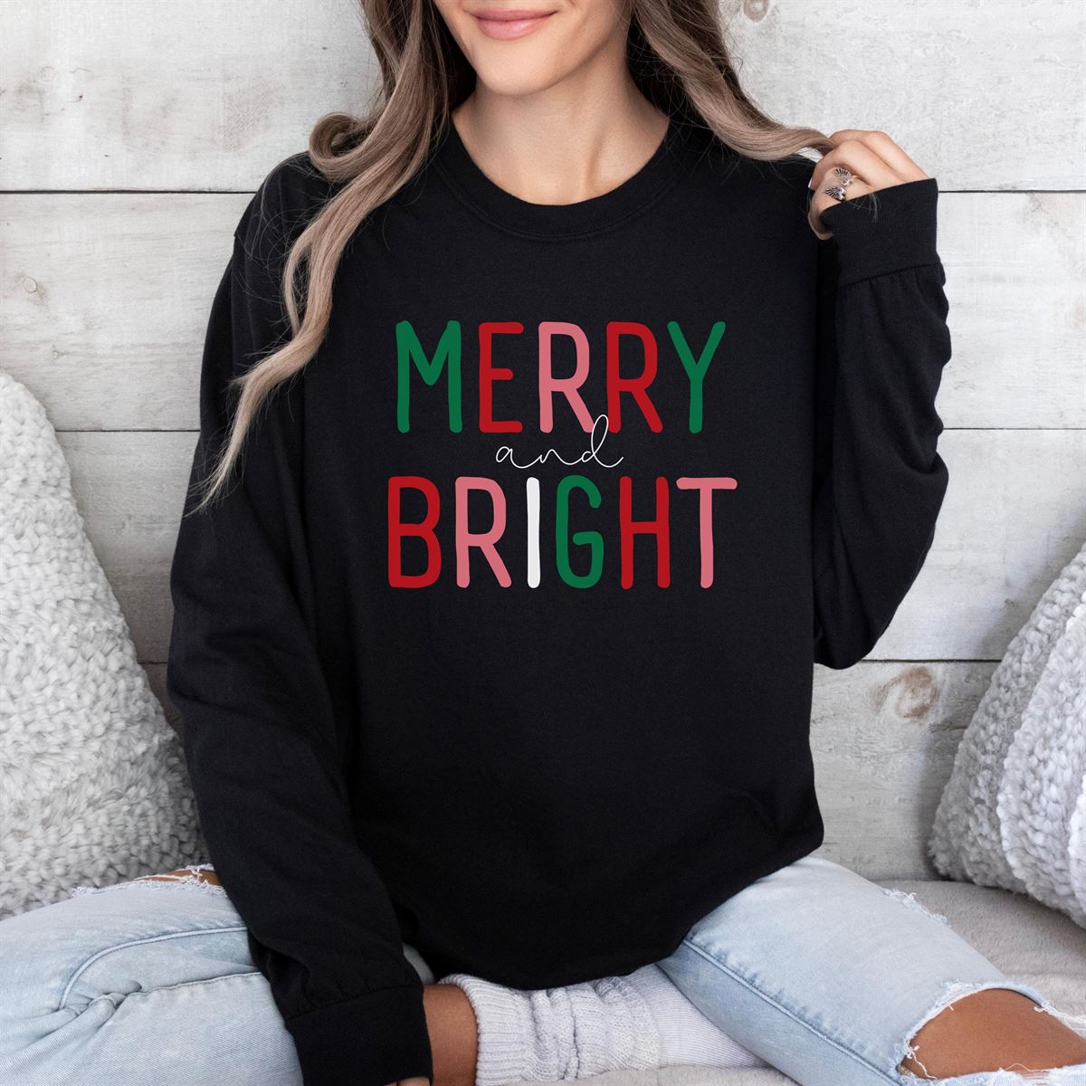 Christmas Longsleeve T-shirt Family Christmas Shirt Holiday Sweater Fun Bright Xmas Shirt Woman Gift Kids Gift Holiday Part Shirt Plus Size Up To 5xl