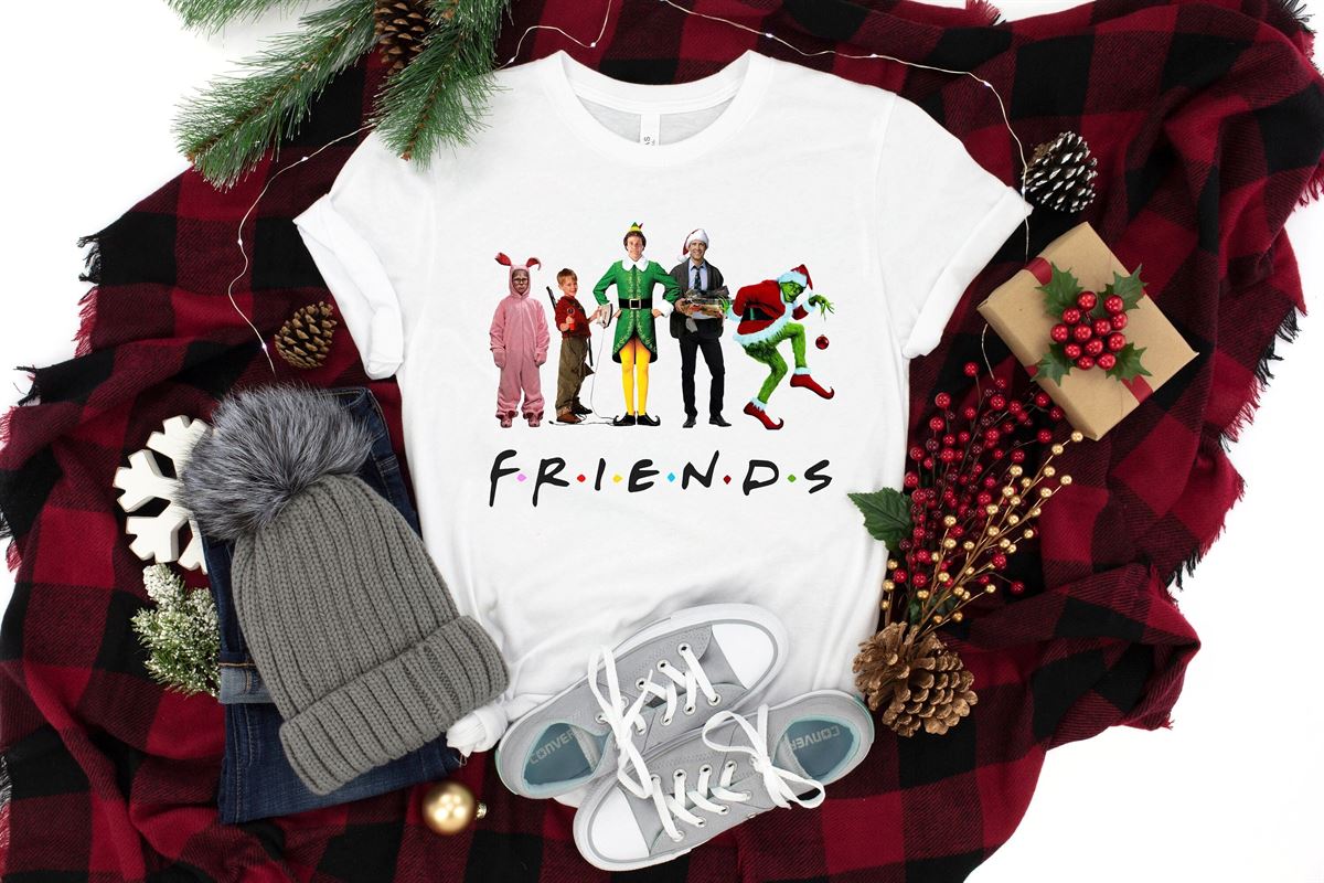 Christmas Movie Watching Shirt Christmas Friends Shirt Christmas Movie Friends Funny Christmas Shirts Christmas Family Movie Kids Tees Full Size Up To 5xl