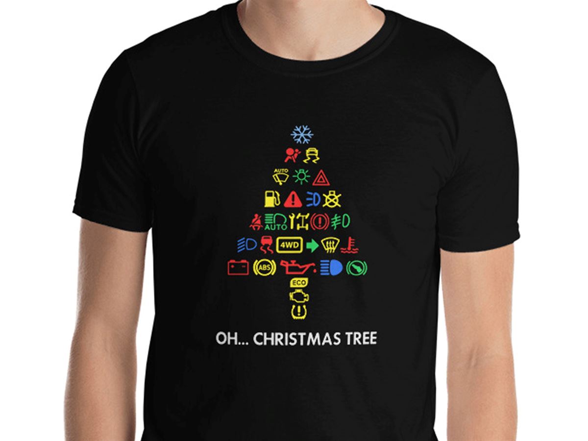 Dash Light Christmas Tree Car Shirt Funny Gearhead Gift X-mas Gift Car Guy Christmas Gift Short-sleeve Unisex T-shirt More Colors Available Size Up To 5xl