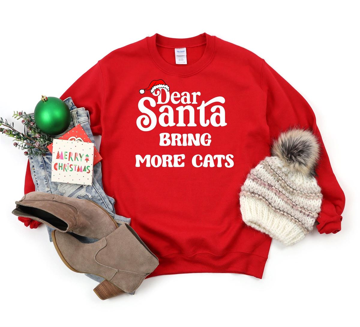 Dear Santa Bring More Cats Shirt Cat Lover Shirt Christmas Shirt Merry Christmas Meowy Christmas Cute Cat Tee Fun Kitten Sweat Shirt Full Size Up To 5xl