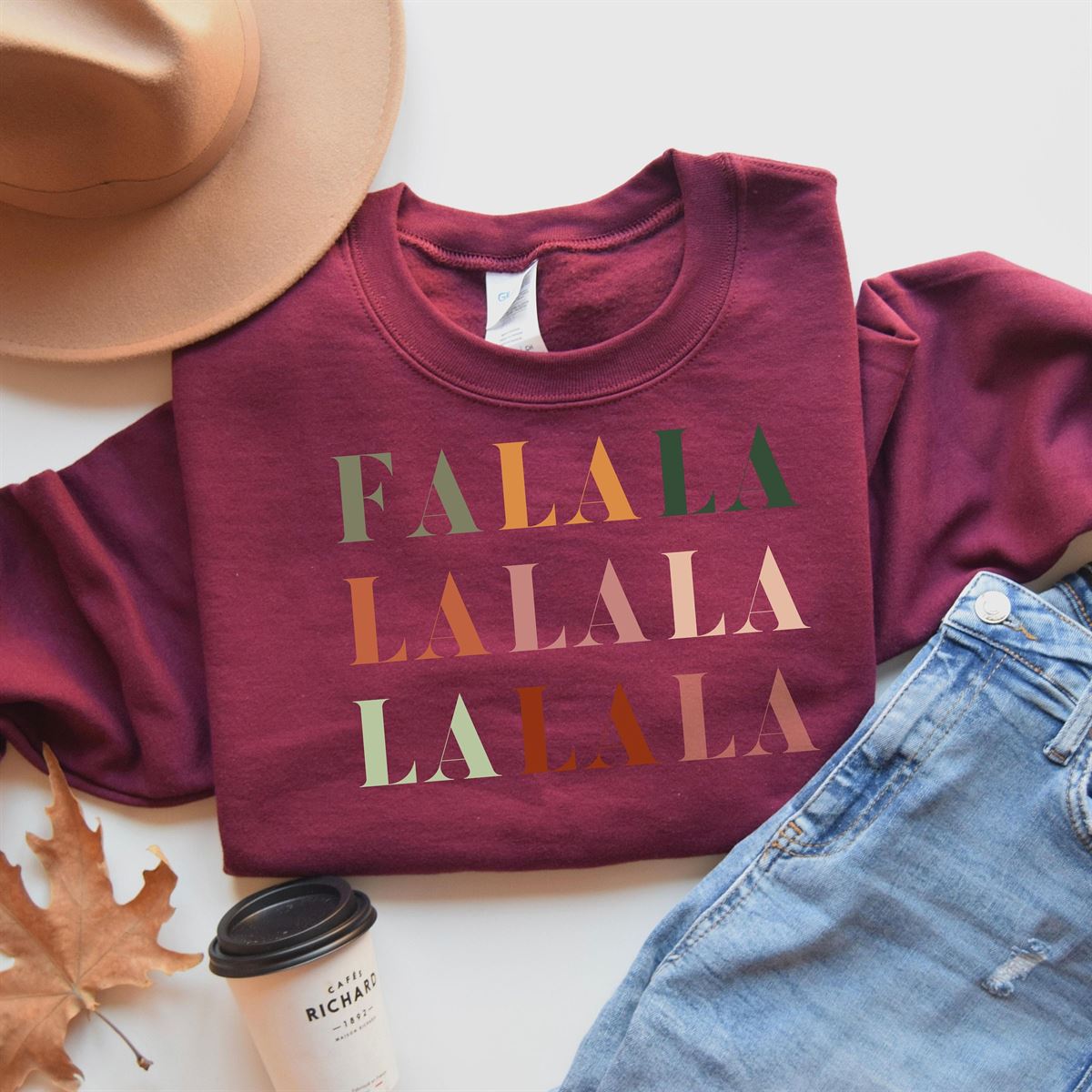 Falalala Christmas Sweatshirt Fun Christmas Sweater Holiday Shirt Mens Sweatshirt Womens Sweatshirt Colorful Holiday Sweater Size Up To 5xl