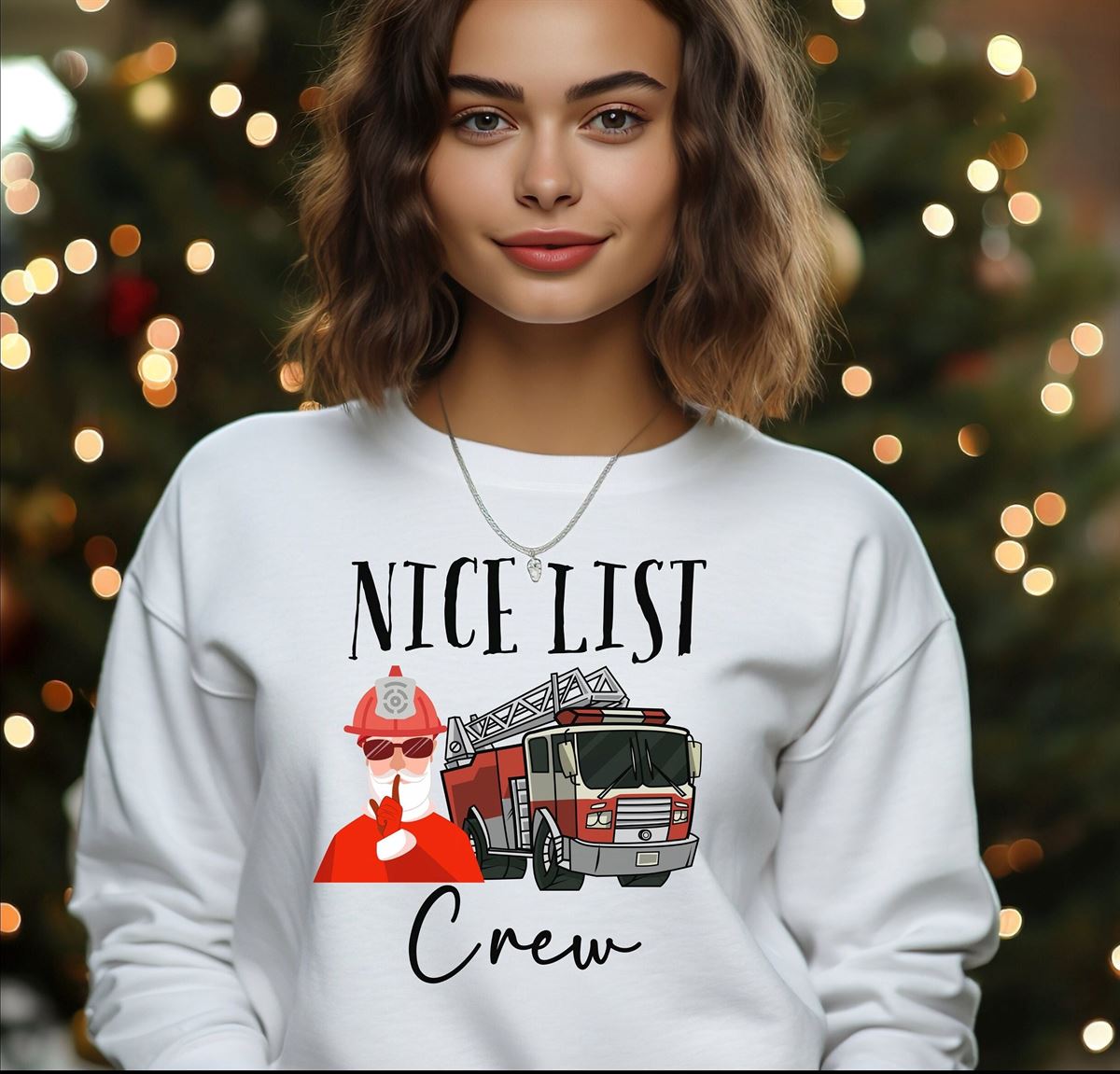 Funny Firefighter Christmas T Shirt Firefighter Group Matching Nice List Jumper For Men Women Xmas Gift Fun Fireman Sweatshirt Hoodie Gifts Size Up To 5xl