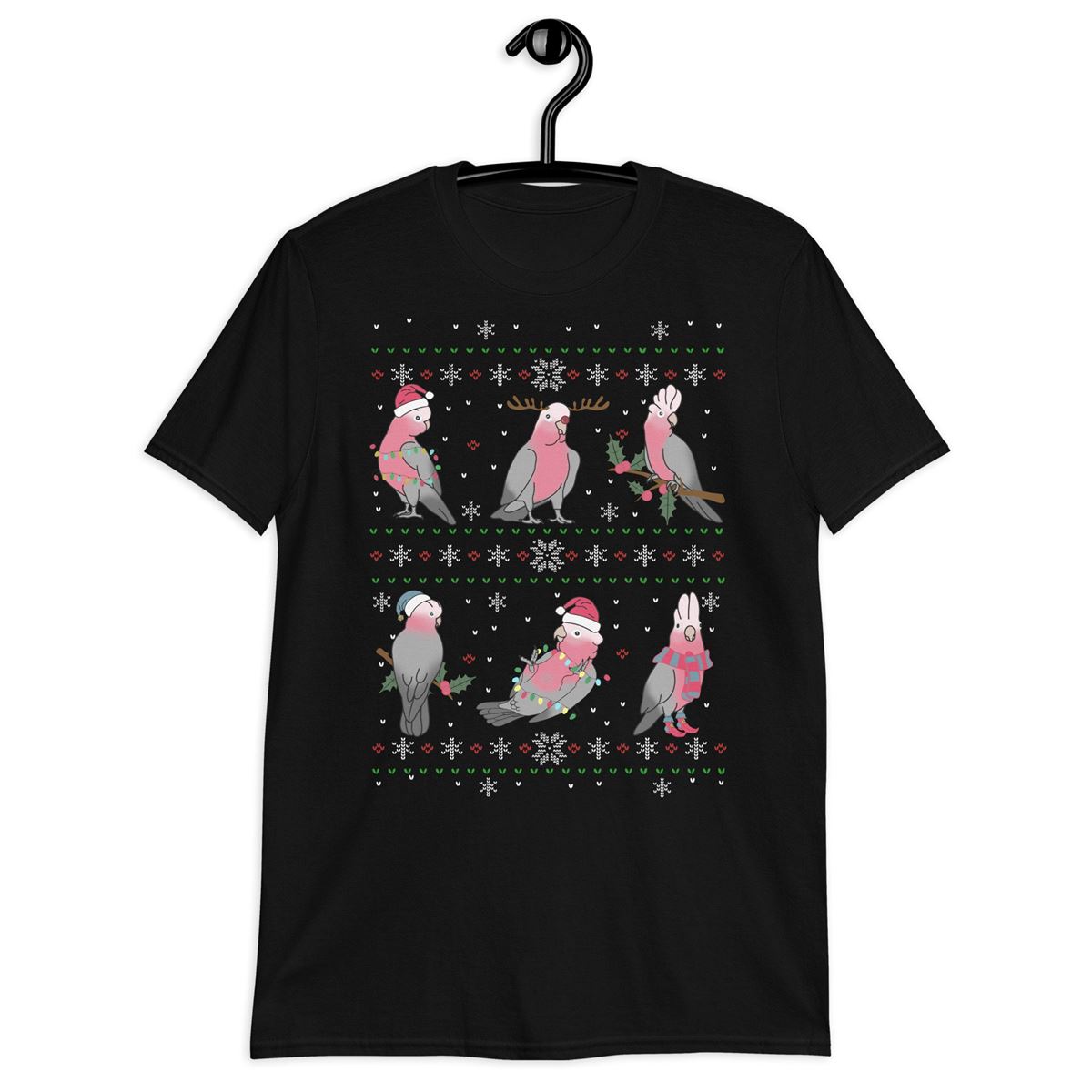 Galah Cockatoo Ugly Christmas T-shirt Funny Galah Apparel Parrot Owner Gift Idea Bird Lover Clothing Size Up To 5xl