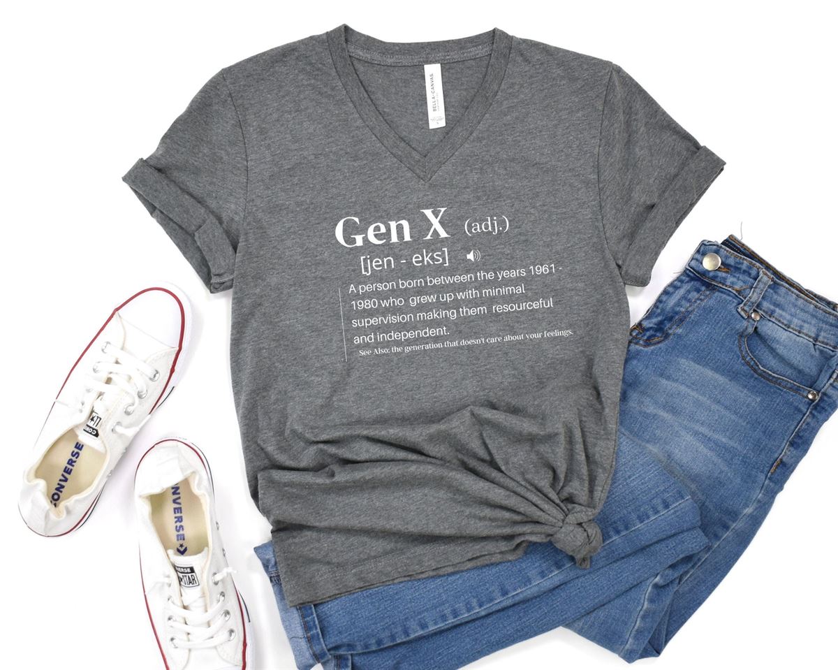 Gen X Definition Shirt Gen X Gift Funny Gen X Definition Shirt Gen X Christmas Gift Soft Short Sleeve V-neck Tee Full Size Up To 5xl