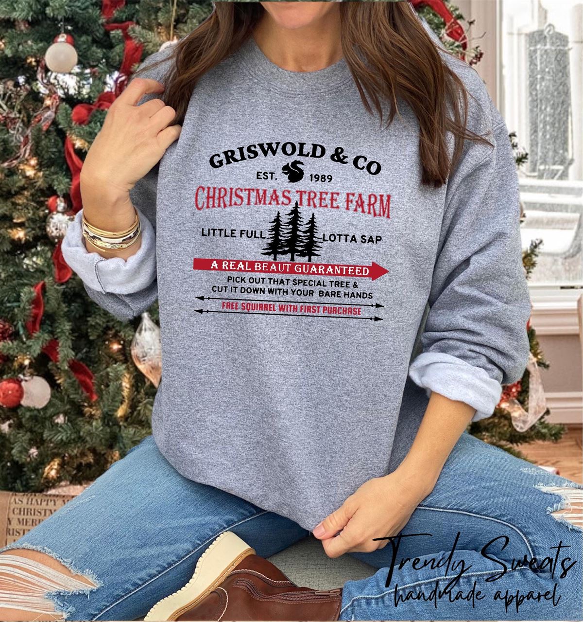 Griswold Co Christmas Tree Farm Sweatshirt Women’s Christmas Sweater Xmas Family Sweatshirt Christmas Party Shirt Merry Christmas Plus Size Up To 5xl