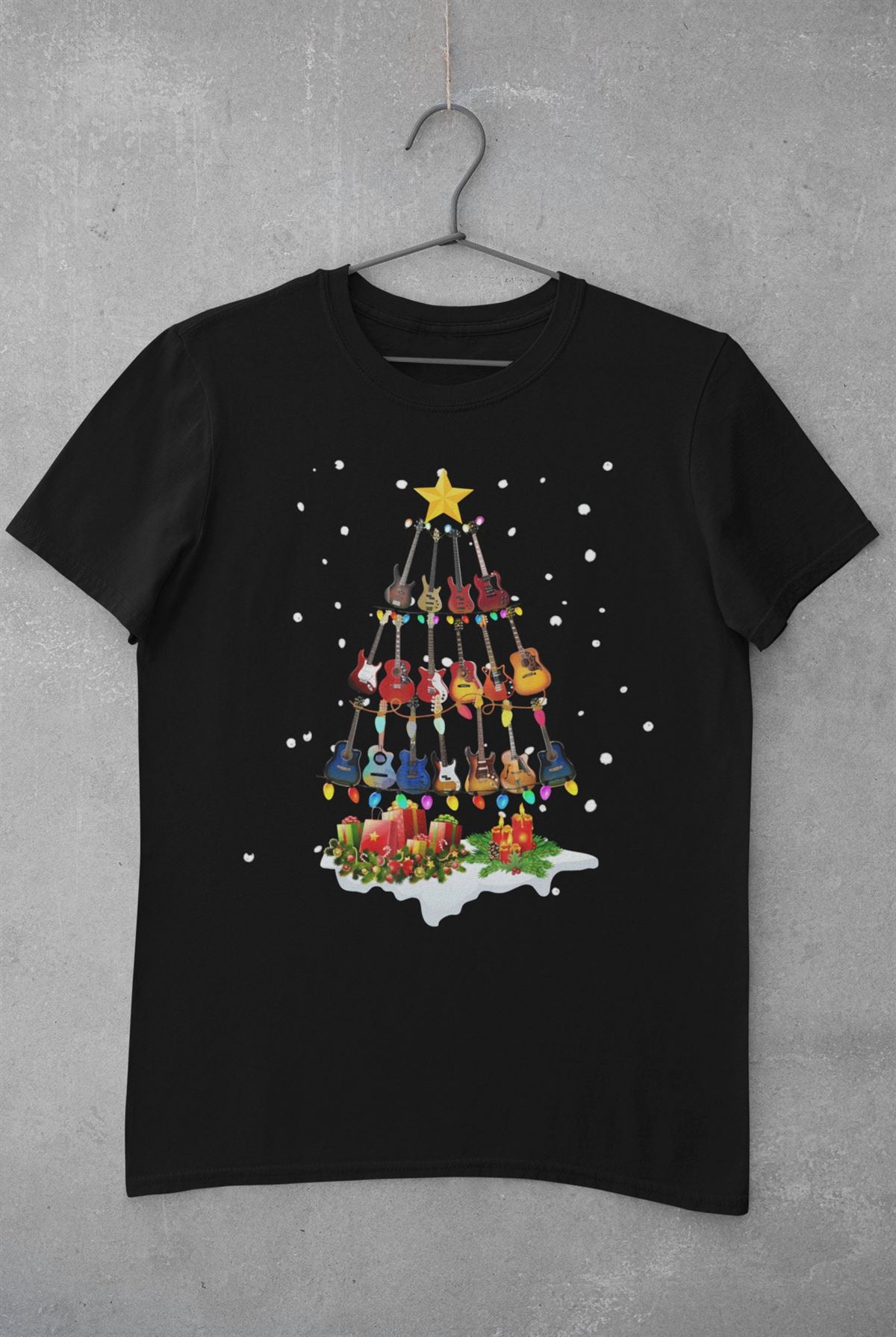 Guitar Xmas Tree Funny Christmas T Shirt Xmas Festive Gift For Guitarist G10 Size Up To 5xl