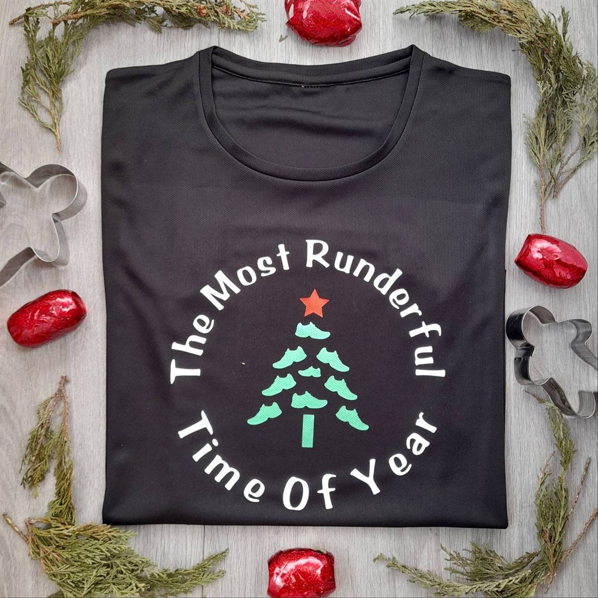 Kids Christmas Running T Shirt Childrens Funny Xmas Running Top Most Runderful Time Of The Year Black Technical Top Junior Running Kit Full Size Up To 5xl