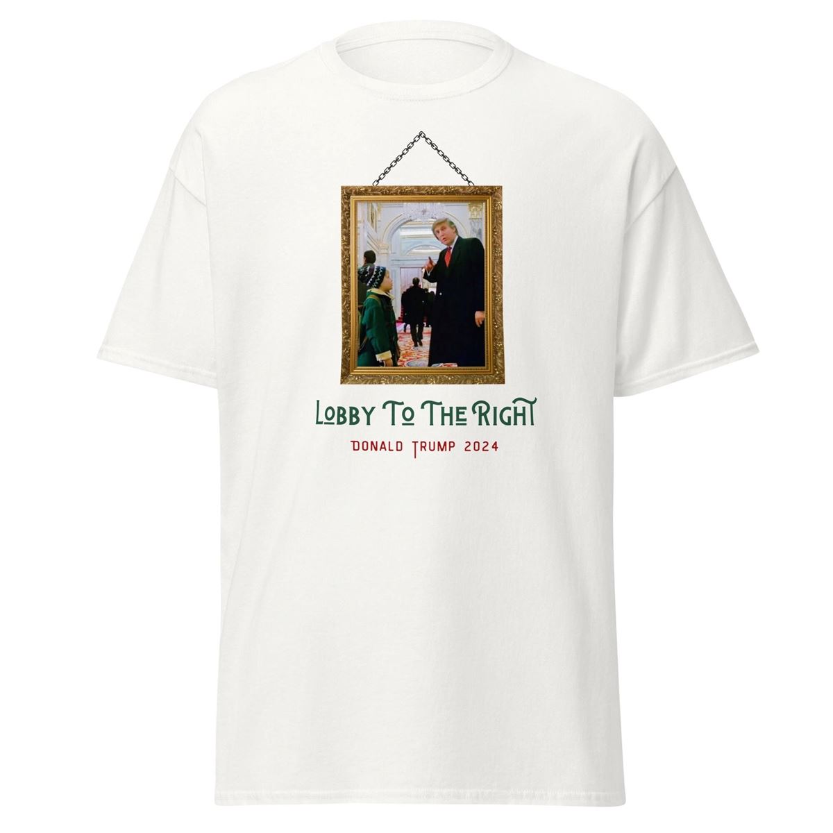 Lobby To The Right Trump T-shirt Trump Christmas T-shirt Funny Christmas T-shirt Home Alone Shirt Fun Trump T-shirt 2024 Election Shirt Size Up To 5xl