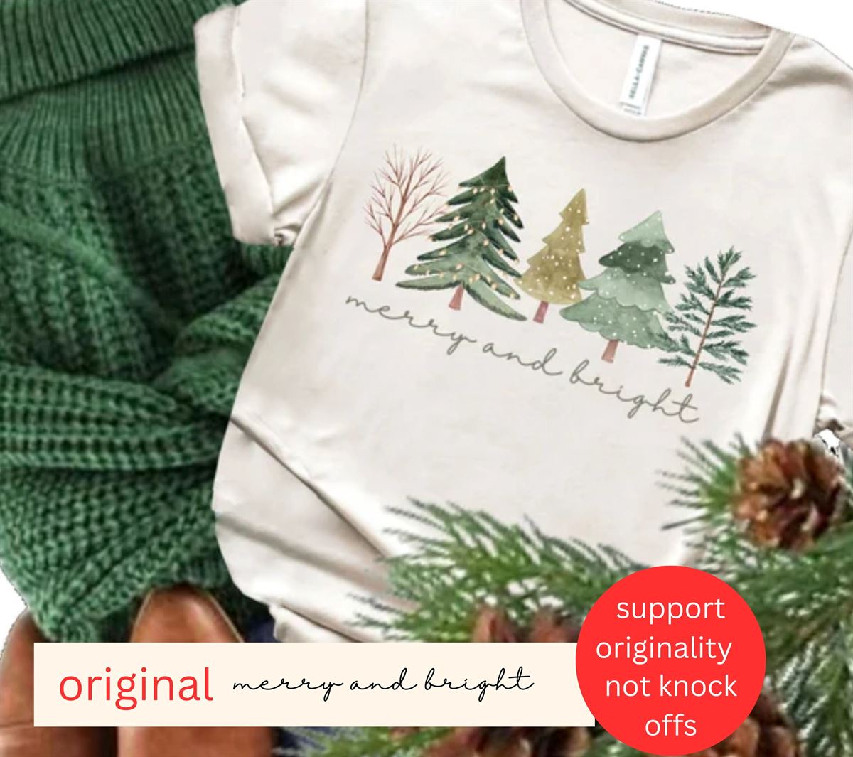 Merry And Bright Women’s Christmas Shirtwomans Holiday Shirtchristmas Giftchic Winter Shirtcute Holiday Teegift For Herfun Plus Size Up To 5xl