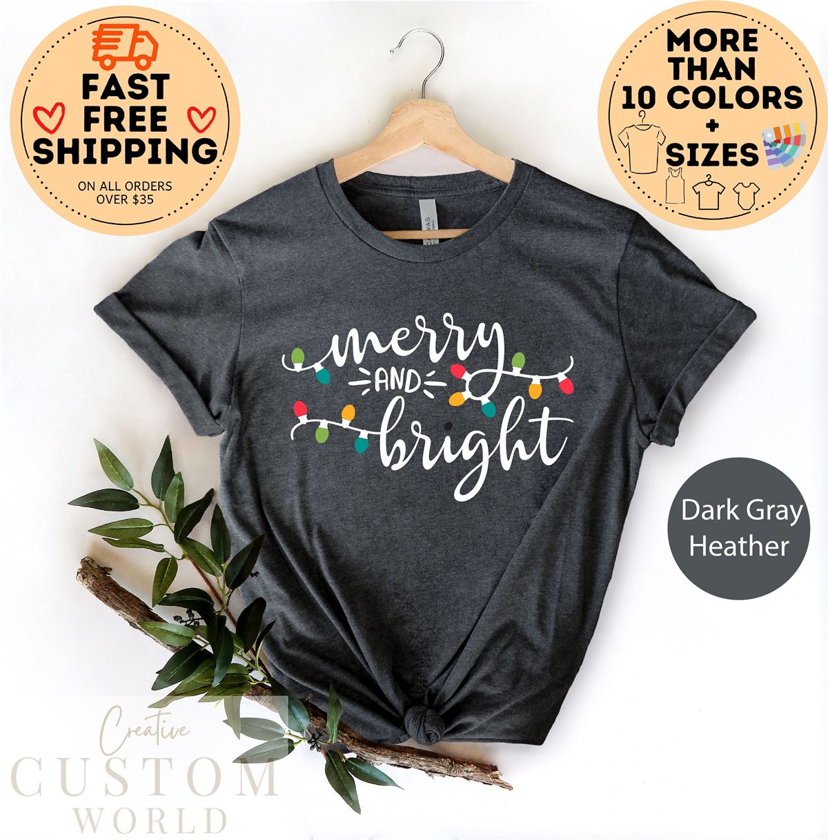 Merry Bright Christmas Shirt Women Christmas Shirt Christmas Lights Shirt Merry And Bright Shirt Xmas Tshirt Winter Shirt Size Up To 5xl