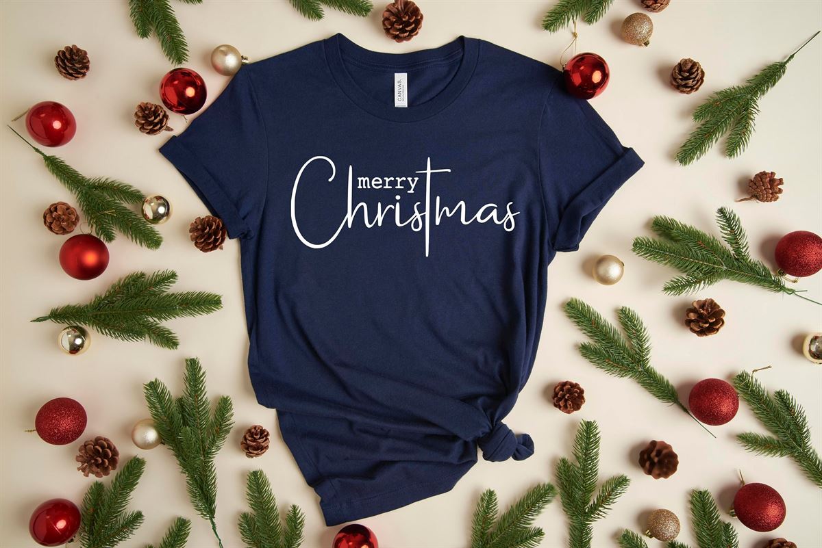 Merry Christmas Shirt Christmas Cross Shirt Christ Shirt Winter Shirt Christmas 2021 Shirt Family Christmas T-shirt Christmas Gift Plus Size Up To 5xl