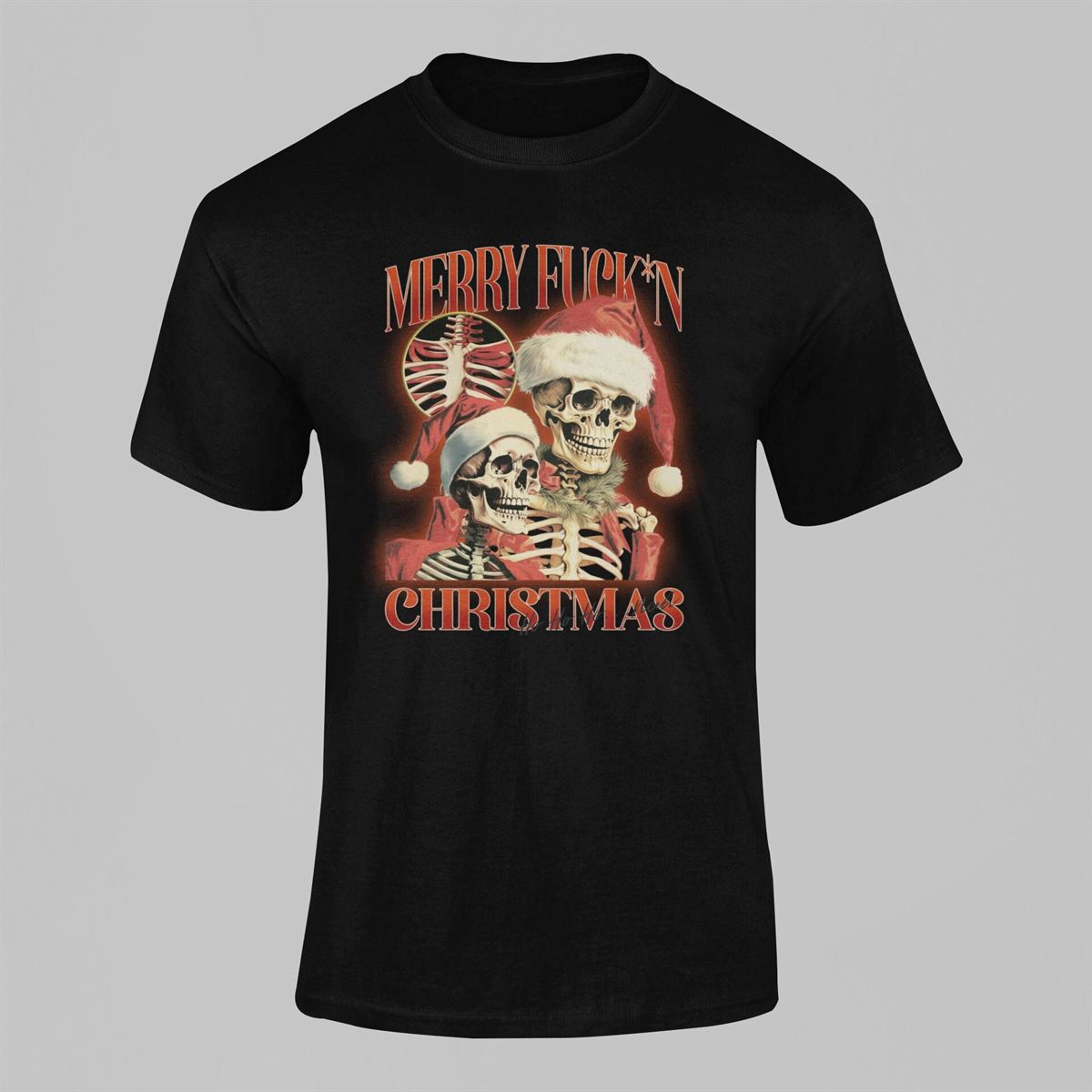 Merry Fcking Christmas – T-shirt – Unisex – Black White Full Size Up To 5xl