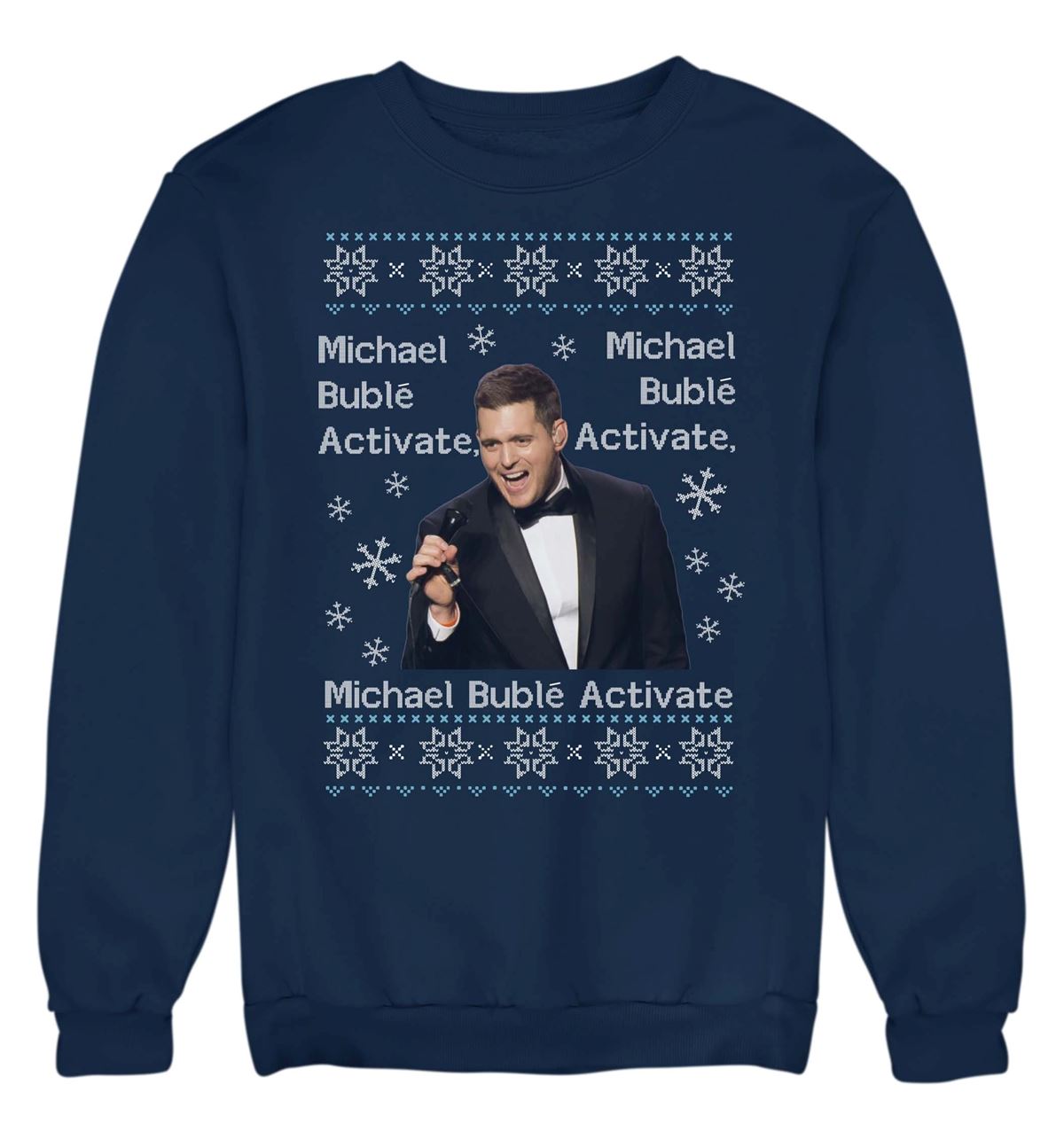 Michael Bubl Activate Christmas Jumper Xmas Sweater Full Size Up To 5xl