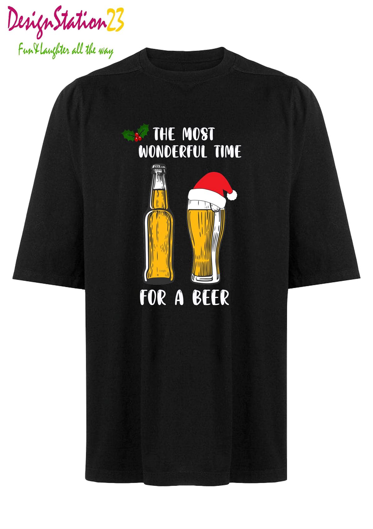 Most Wonderful Time For A Beer Funnoveltychristmas Tshirt Christmas Party Season Jumpers Ugly Christmas T-shirt Size Up To 5xl