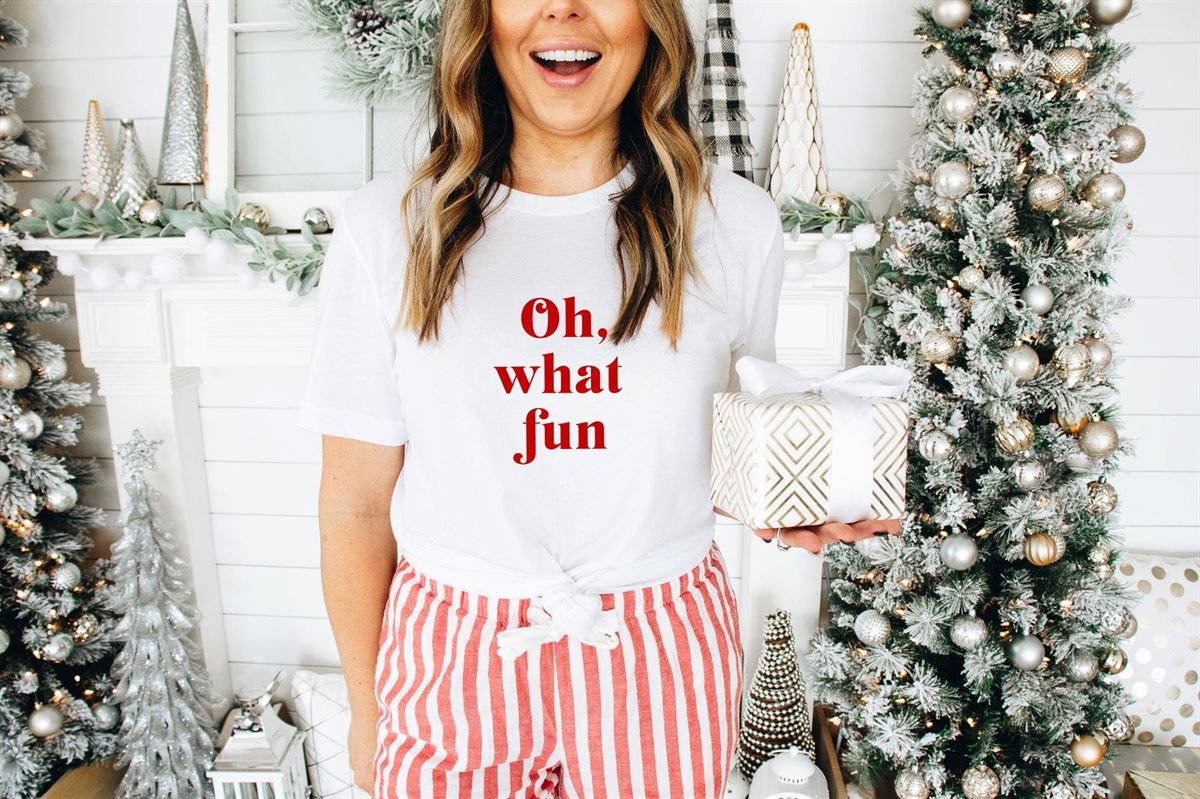 Oh What Fun Holiday T-shirt Fun Christmas Shirt Women’s Holiday Shirt Unisex Christmas Shirt Men’s Holiday Apparel Jingle Bells Size Up To 5xl