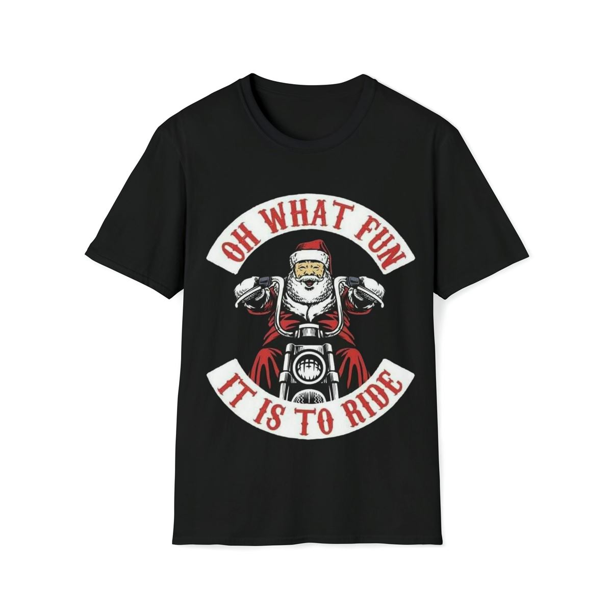 Oh What Fun It Is To Ride Santa Motorcycle T Shirt Full Size Up To 5xl