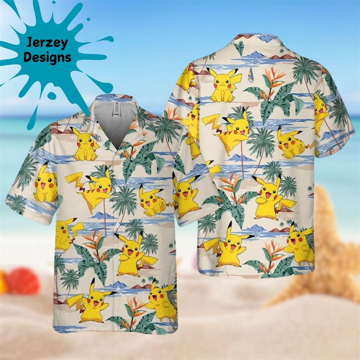 Pikachu Tropical Vibes 3d Hawaiian Shirt Print Tropical Summer Beach Gift For Men Youth Best Gift For Party Valentine Birthday Size Up To 5xl