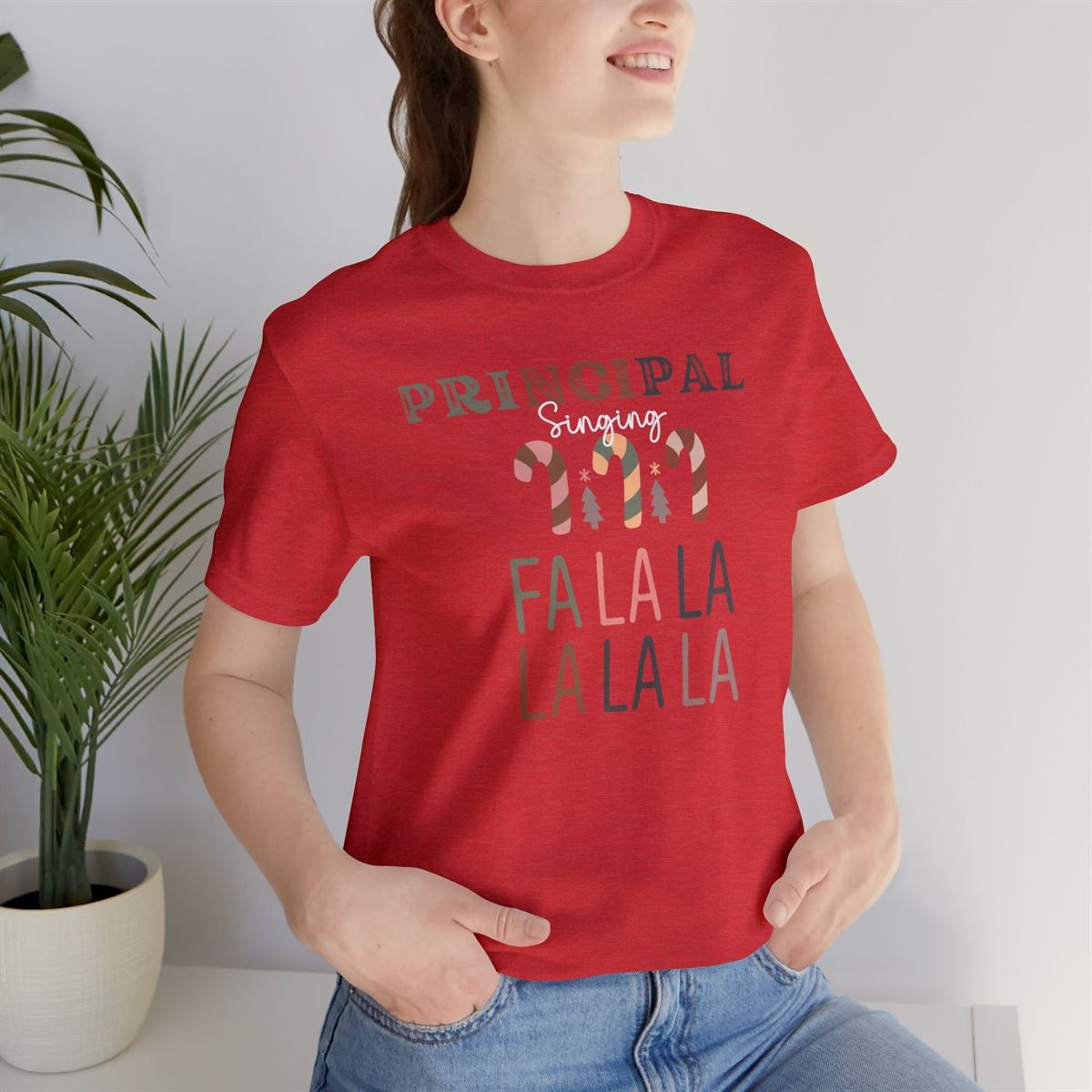 Principal Singing Fa La La Holiday Shirt Holiday Apparel Women’s Holiday Shirt Men’s Holiday Shirt Fun Christmas Shirt Fa La La La Size Up To 5xl