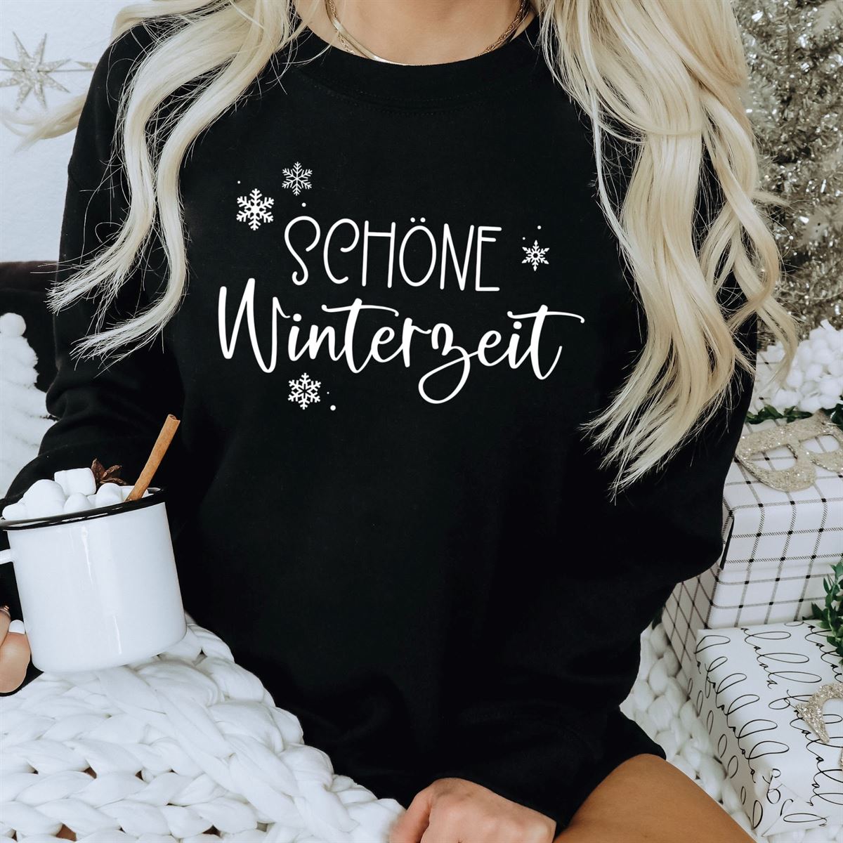 Schone Winterzeit Shirt Women German Christmas Shirt Fun Christmas Shirt Women’s Holiday Shirt Winter Shirt Full Size Up To 5xl