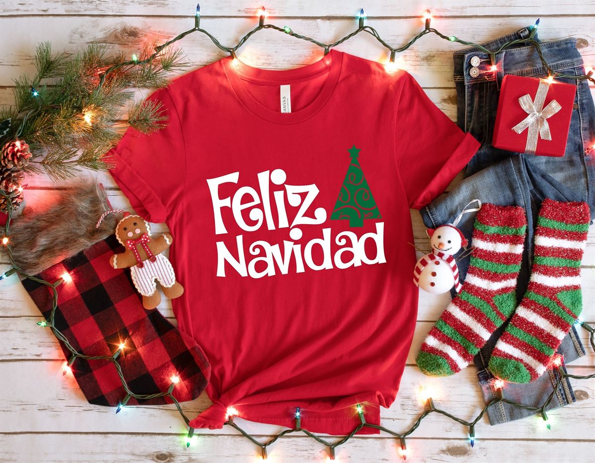 Spanish Merry Christmas Shirt Feliz Navidad Shirt Christmas Family Matching Santa Family Shirt Christmas Lights Shirt Cute Family Shirt Size Up To 5xl