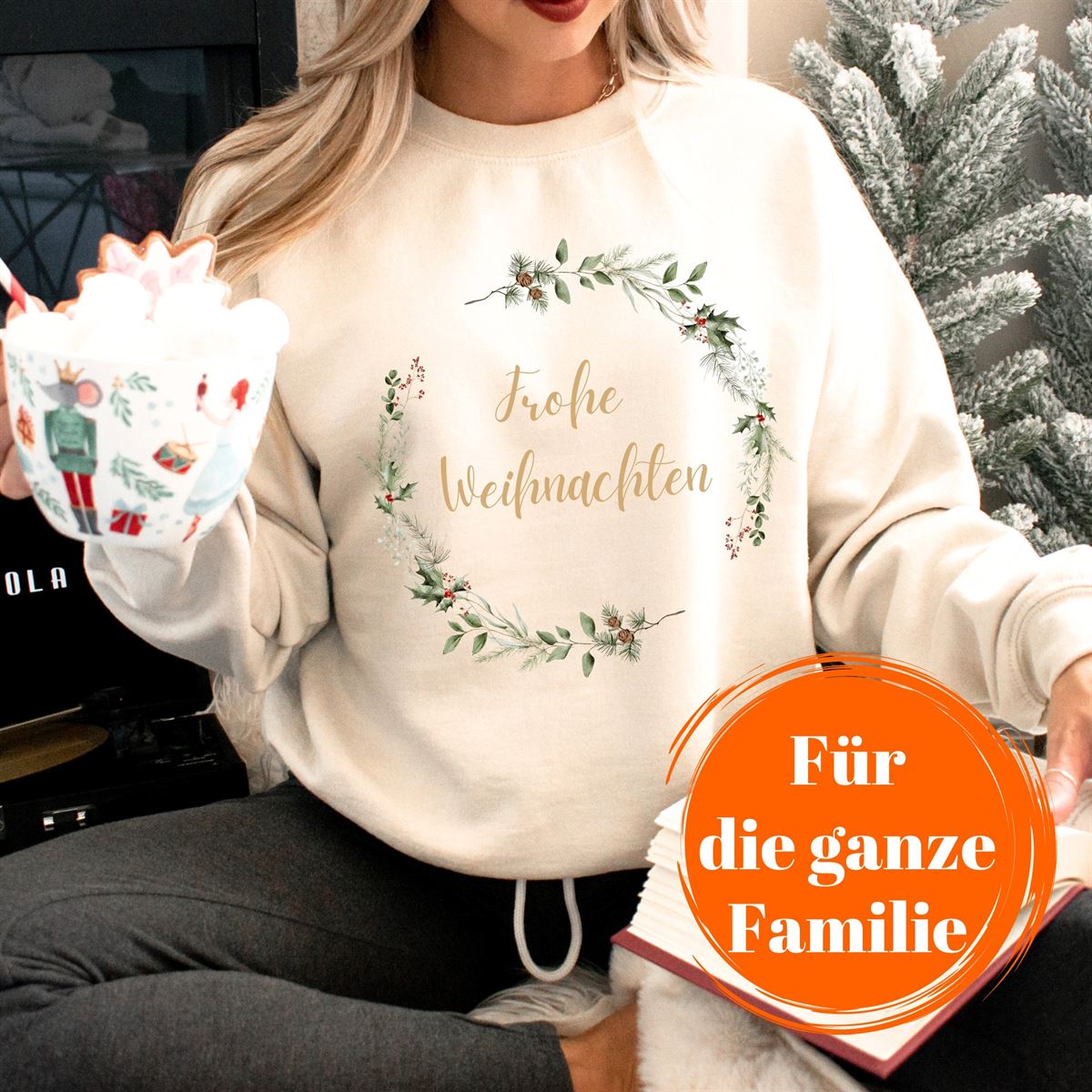 Unisex Christmas Sweater Women Men Kids Family Christmas Pullover T-shirt Merry Christmas Wreath Christmas Outfit Minimalist Plus Size Up To 5xl