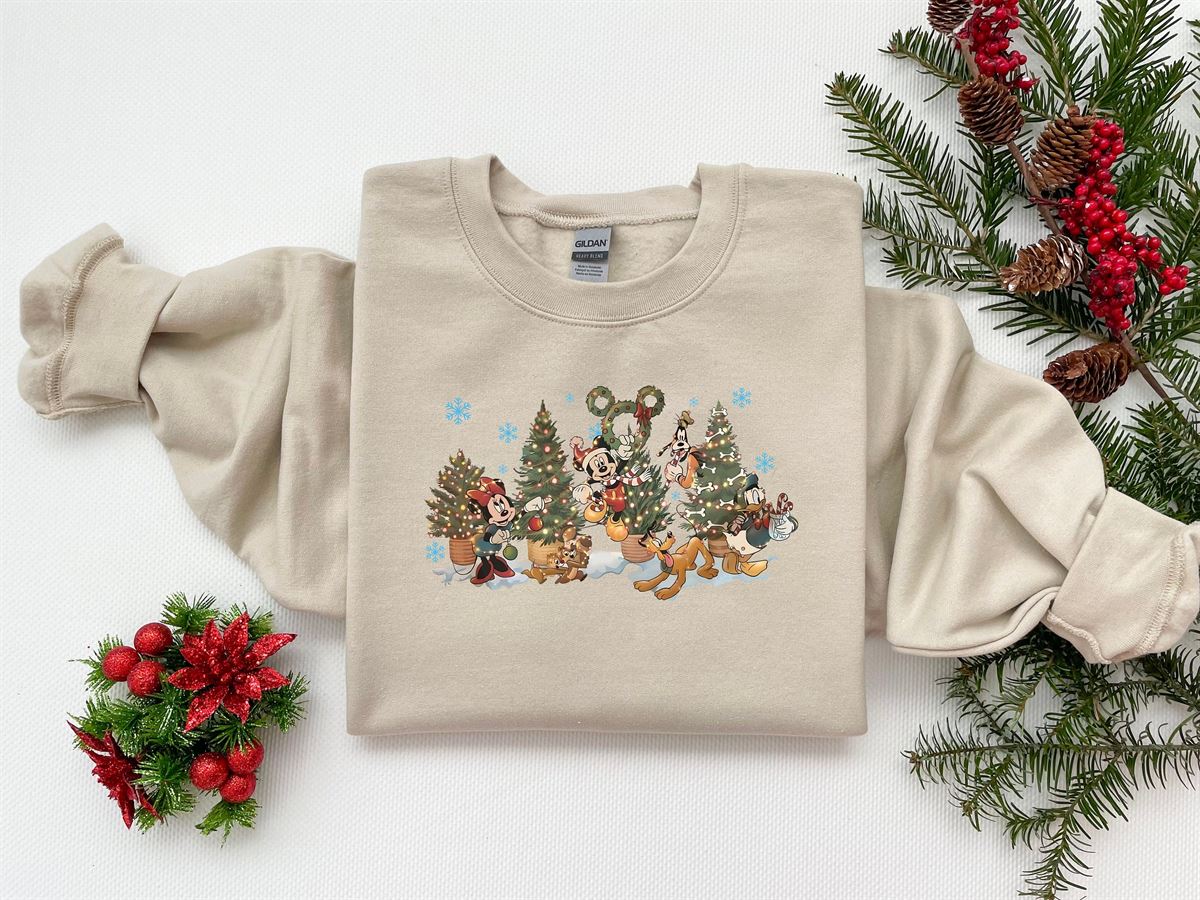 Vintage Disney Christmas Tree Shirt Mickey And Friends Christmas Shirt Vintage Disney Christmas Shirt Disney Matching Christmas Tee Gift Plus Size Up To 5xl