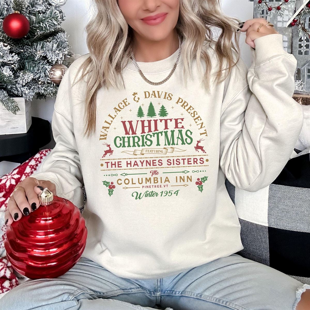 White Christmas Sweatshirt Columbia Inn Pine Tree Vermont Christmas Sweatshirt Christmas Movie Sweatshirt A White Christmas Shirt Plus Size Up To 5xl