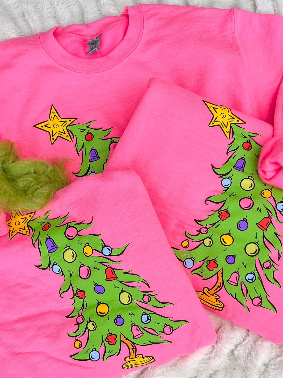 Whoville Christmas Tree Top – Pink Pullover Youth And Adult And Tshirt Option Full Size Up To 5xl