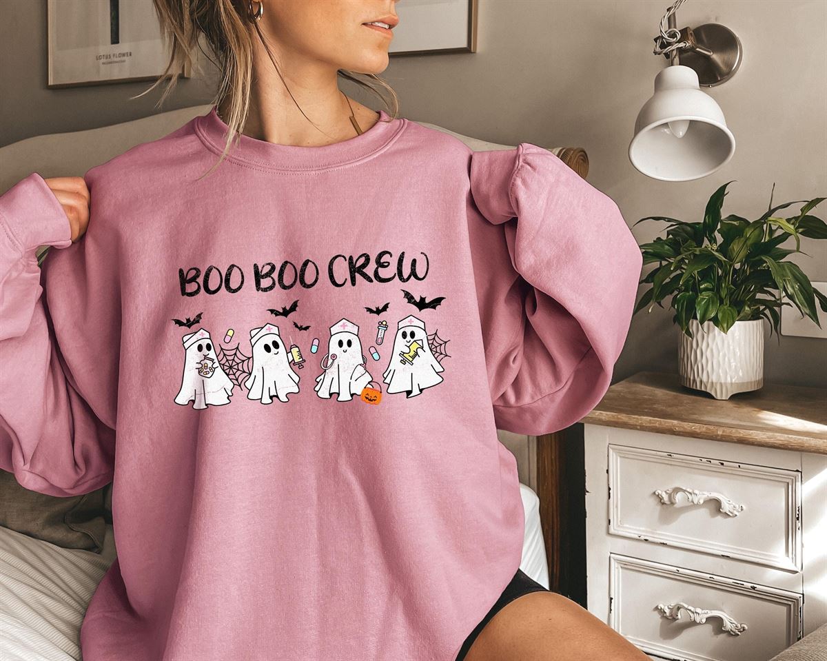 Ghost Nurses Halloween Sweatshirtnursing Student Sweatshirtspooky Season Sweatshirtboo Boo Crewhalloween Nurse Teehalloween Gift Plus Size Up To 5xl