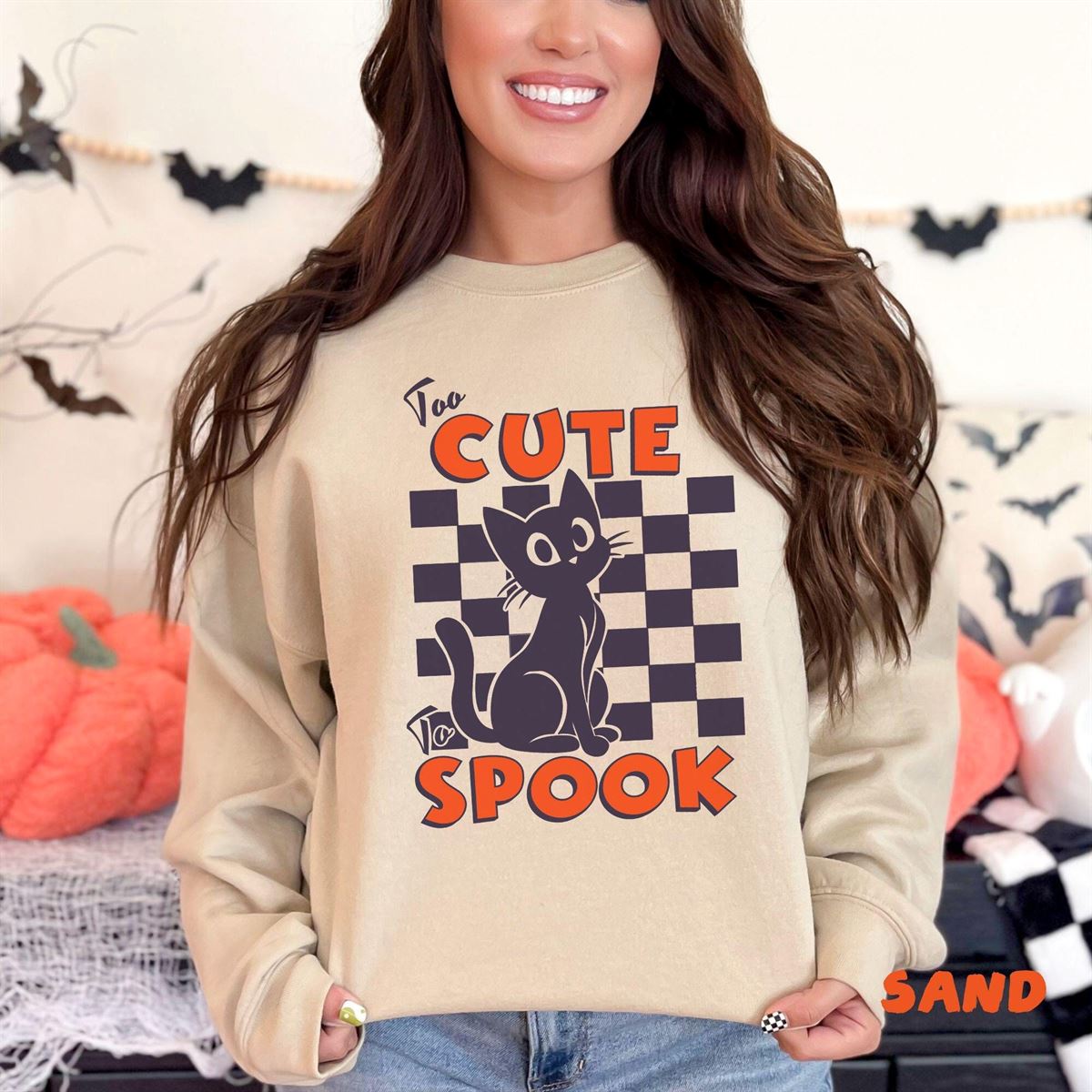 Halloween Cat Shirt Cat Lover Tshirt Halloween Sweatshirt Y2k Babytee Spooky Cat Tee Gift For Women For Halloween Parties Y2k Gifts Plus Size Up To 5xl