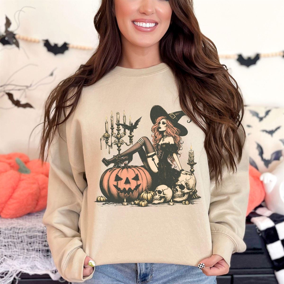 Halloween Shirt Witch Y2k Baby Tee Halloween Sassy Girls Tee Fall Witch Sweater Spooky Season Crewneck Halloween Giftful Mom Witchy Vibes Tee Full Size Up To 5xl