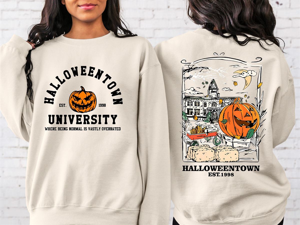 Halloweentown Est 1998 Back And Front Sweatshirt Retro Halloween Town Crewneck Sweater Halloweentown University Halloween Fall Sweatshirt Size Up To 5xl