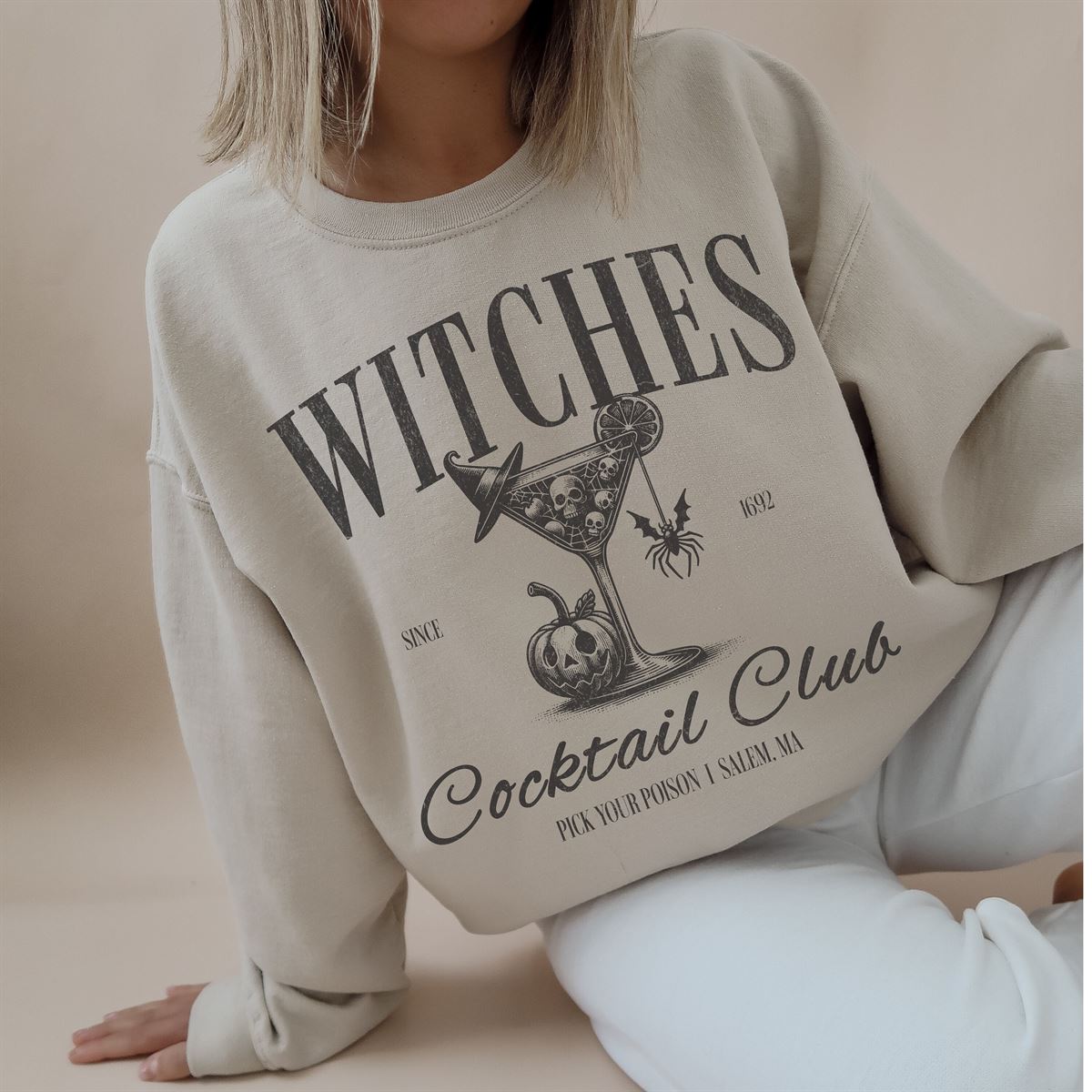 Witches Cocktail Club Sweatshirt Apothecary Jars Witch Crewneck Salem Witch Trial Espresso Martini Sweatshirt Girly Halloween Crew Neck -trungten- 6a67o Size Up To 5xl